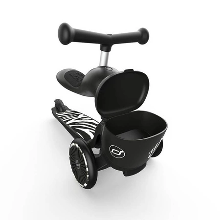SCOOTANDRIDE Highwaykick 1 Lifestyle 2w1 Jeździk i hulajnoga z zamykanym schowkiem 1-5 lat Zebra