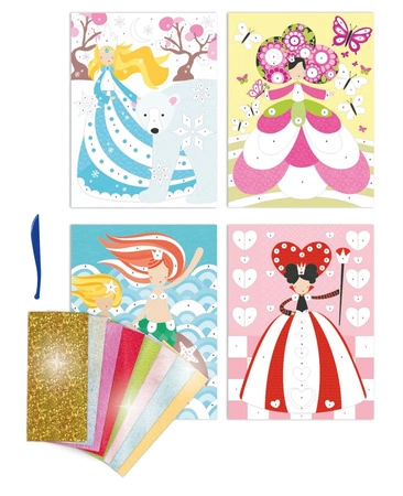 Zestaw artystyczny kalkomanii z folią Apli Kids - Księżniczki