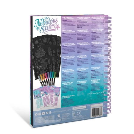 Kolorowanki z czarnymi kartkami i pisakami M Isadora Nebulous Stars