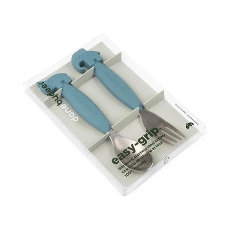 Done by Deer Sztućce dla Dziecka Easy-Grip Blue 2 szt.