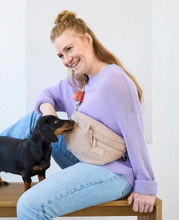 PALOPA Torebka nerka na smakołyki dla psa Emma teddy-fleece beige Edycja limitowana