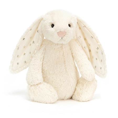 JellyCat Bashful Królik kremowy gwiazdki 31cm