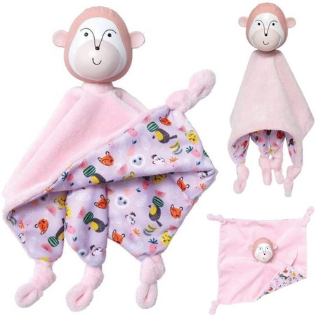 DouDou kocyk przytulanka gryzak Małpka 217630-Manhattan Toy, zabawki dla niemowląt
