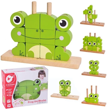 CLASSIC WORLD Kreatywne Drewniane Klocki Przestrzenne 3D Żabka