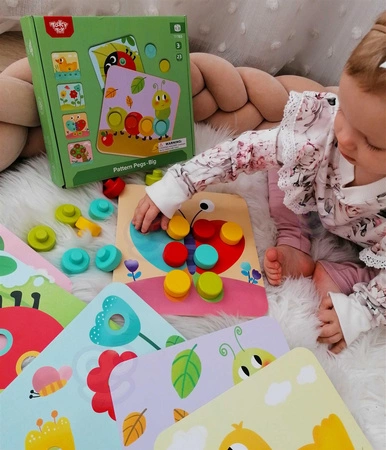 TOOKY TOY Układanka Klocki dla Dzieci Zwierzęta Dopasuj Nauka Kształtów Kolorów + Plansze