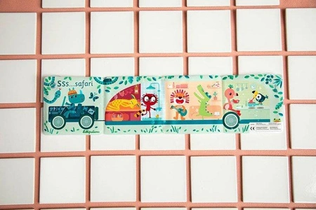 LILLIPUTIENS Magiczna rozkładana książeczka-harmonijka do kąpieli Safari Dżungla 12 m+