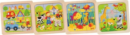 Drewniane puzzle, 9 el., Goki