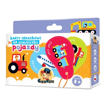 Pojazdy karty obrazkowe na sznureczku czuczu