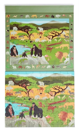 Scratch, 2 w 1 Puzzle magnetyczne i gra obserwacyjna - Sawanna 80 el.