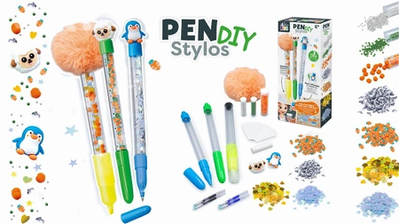 Zestaw DIY - długopisy i mazak ZWIERZĄTKA FK009