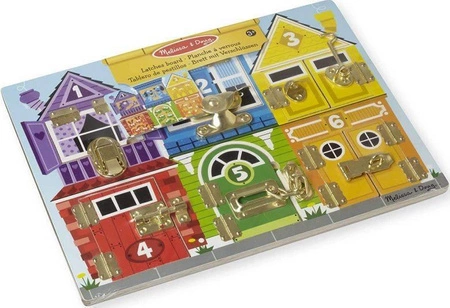 Drewniana tablica motoryczna 13785-Melissa & Doug, zabawki rozwijające umiejętności manipulacyjne