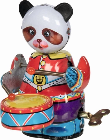 Nakręcana panda z bębenkiem Goki 14179 zabawki metalowe