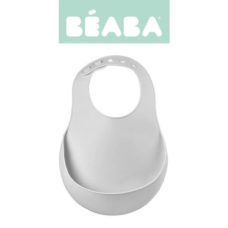 Beaba Śliniak silikonowy z kieszonką light mist