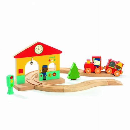 Drewniana zabawka mini stacja DJ06389