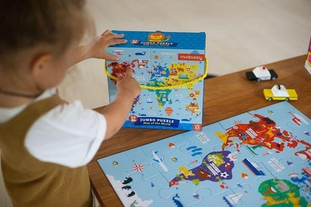 Mudpuppy Puzzle podłogowe Jumbo Mapa świata 25 elementów 2+