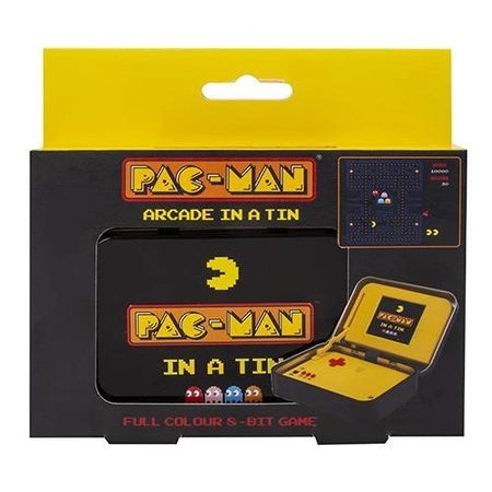retro konsola Pac-man w ozdobnej puszce