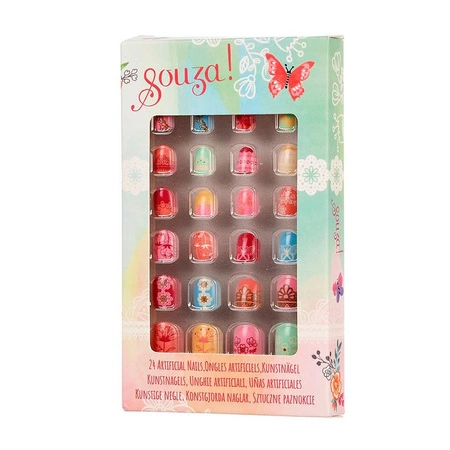 Souza! Sztuczne paznokcie dla dzieci Kwiaty (opakowanie zbiorcze 10 kompletów)