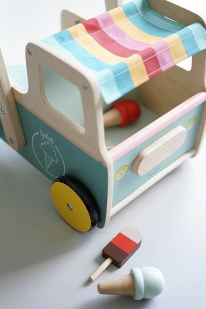 Drewniany pchacz Furgonetka z lodami 12m+, Janod