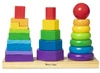 Geometryczna układanka drewniana na palikach pierścienie ośmiokąty prostokąty 21el Melissa & Doug 10567 drewniana zabawka edukacyjna