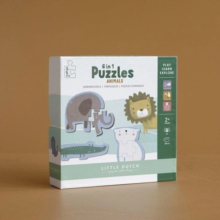 Little Dutch Puzzle Zoo 6 elementów FSC LD4899