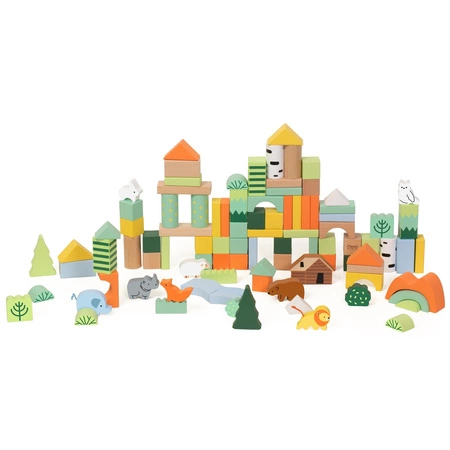 CLASSIC WORLD Zestaw Drewnianych Klocków Leśny Świat 100 el.