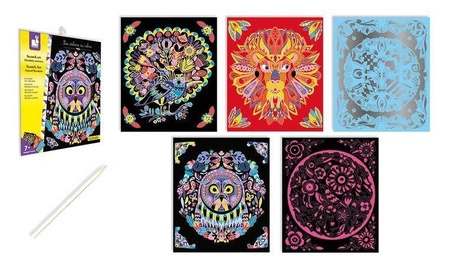 Zestaw kreatywny Do zdrapywania Zwierzęce mandale 7+, Janod