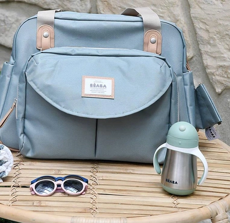 Beaba Bidon niekapek ze słomką termiczny 250 ml Sage green