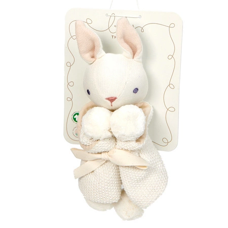 Kocyk przytulanka z bawełny organicznej GOTS, Cream Bunny, ThreadBear Design