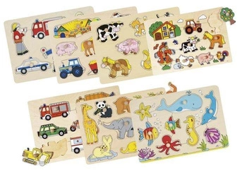 Display - duże układanki z elementami do wkładania, 7 sztuk