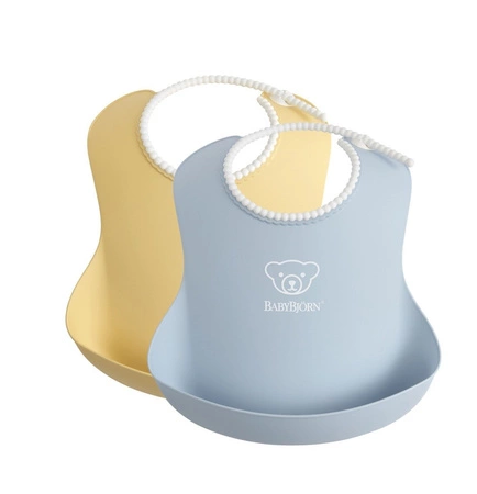 BABYBJORN - 2 śliniaki -  Powder Yellow/ Powder Blue