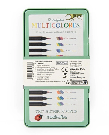 12 tęczowych kredek w metalowym opakowaniu 719101