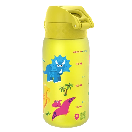 ION8® - Bidon do szkoły dla dzieci, Dinosaur, 400ml, efekt oszronienia