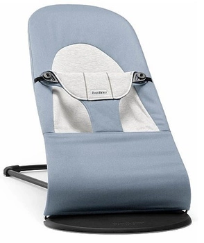 BABYBJORN - leżaczek BALANCE SOFT COTTON/JERSEY - Niebieski/Szary