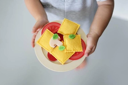 Filcowy zestaw makaronów i akcesoria do przyrządzania włoskiej pasty 3+, Janod