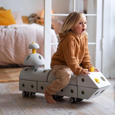 MODU Curiosity kit 4in1 - Kreatywne klocki rozwijające motorykę dużą, żółty