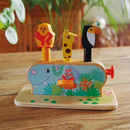 Drewniana zabawka WYSKAKUJĄCE ZWIERZAKI DJ06291