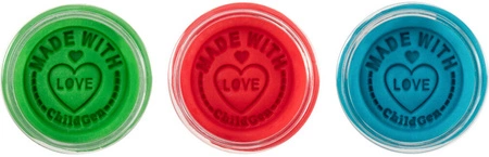 ChildGen, Naturalna ciastolina w słoiczkach - zestaw TRIO: Zielony, Niebieski, Czerwony