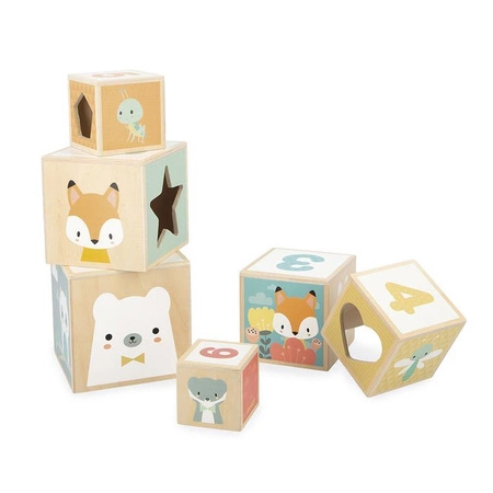 Janod Piramida wieża drewniana 6 el. Pure 12 m+