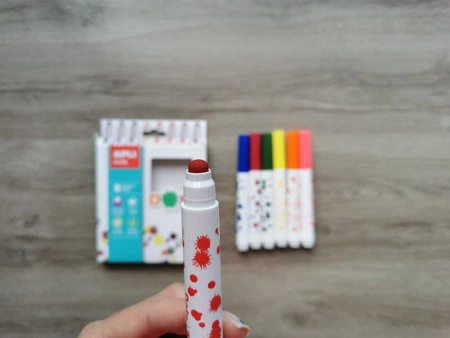 Kropkowe flamastry Apli Kids - 8 kolorów