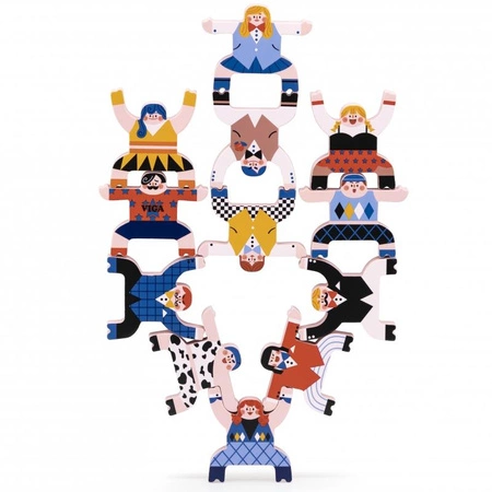 VIGA Gra Zręcznościowa Balansujące Ludziki Cyrk Układanka 12 elementów