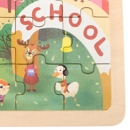 CLASSIC WORLD Drewniane Puzzle Miasto Zwierząt 48 el.