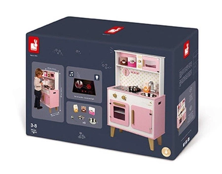 Duża kuchnia drewniana z dźwiękiem i 6 akcesoriami Candy Chic, Janod