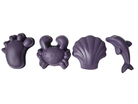 Silikonowe Foremki do piasku 4 szt. Scrunch - Purpurowy