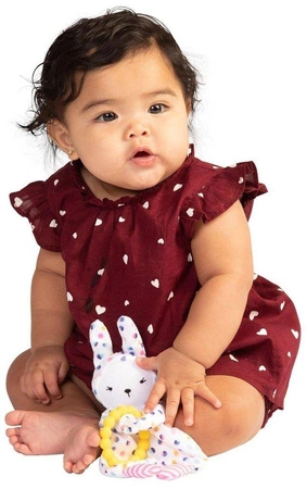 DouDou kocyk przytulanka i gryzak Królik Baby Blossom 159560-Manhattan Toy, zabawki dla niemowląt