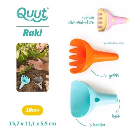 QUUT Zestaw łopatka + grabki Raki Banana Pink, opakowanie zbiorcze 6 szt.