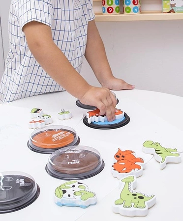 Zestaw tuszy do stempli Apli Kids - Zielony/Pomarańczowy/ Brązowy