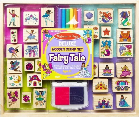 Zestaw drewnianych pieczątek Wróżki 41900-Melissa & Doug, pieczątki dla dzieci