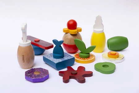 Lekkid, drewniane magnetyczne klocki konstrukcyjne- Jedzenie