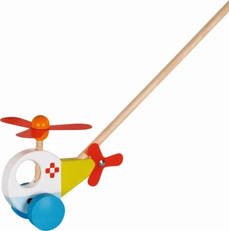 Zabawka do pchania Helikopter 54891-Goki, zabawki drewniane