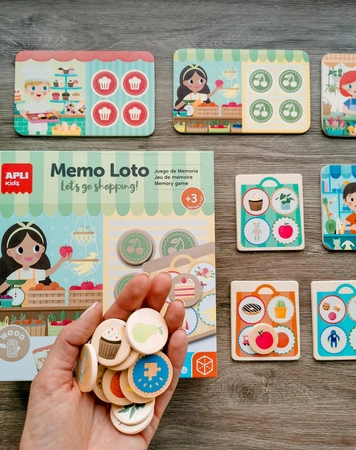 Drewniana gra Apli Kids - Memo Lotto Zakupy